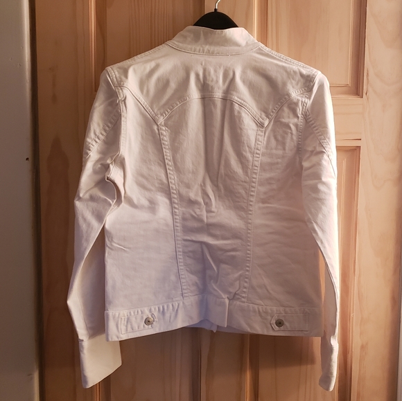 GAP Cotton Stretch Mockneck Jacket Coat White Medium - Picture 12 of 13